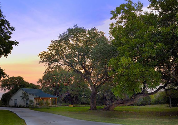 The Wigwam is freestanding and offers complete privacy with a beautiful view of gently rolling hills and a pond. A queen-size bed is in each bedroom..